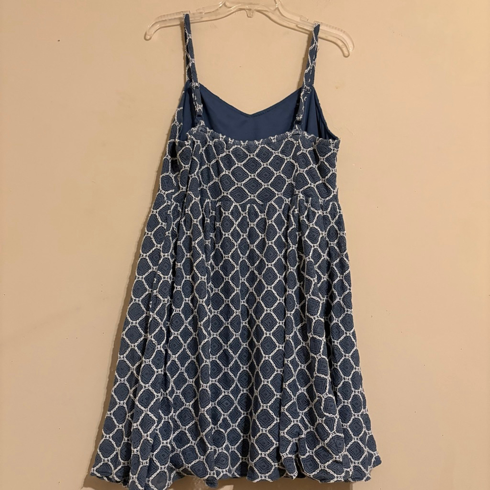 Women's Torrid Blue & White Patterned Mini Dress Plus Size 1X - Picture 13 of 14